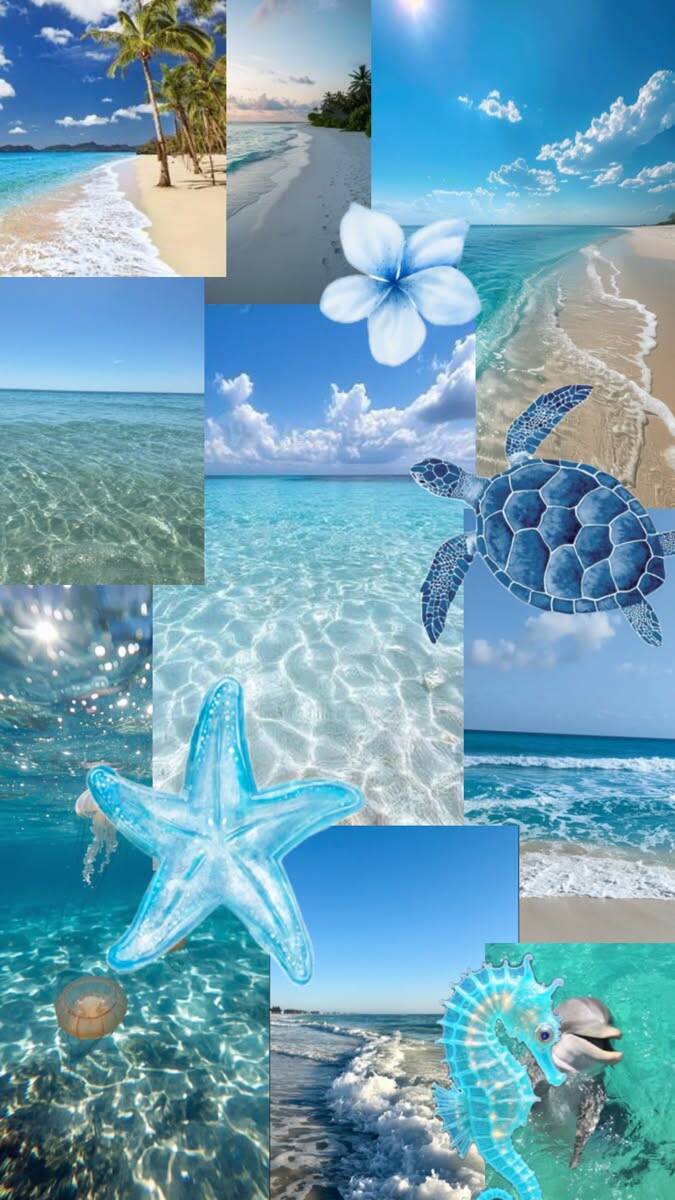 Papel de Parede de Verão com Mar e Tartarugas para Celular/iPhone 4K