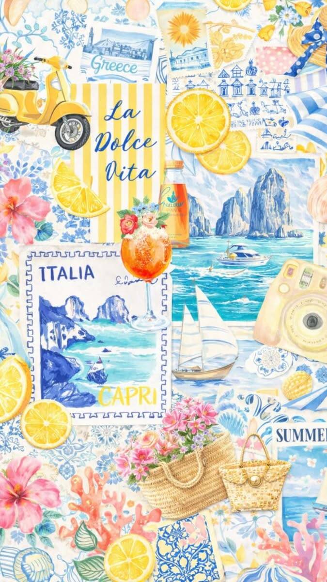 Papel de Parede de Verão com Limões e Praia para Celular/iPhone 4K