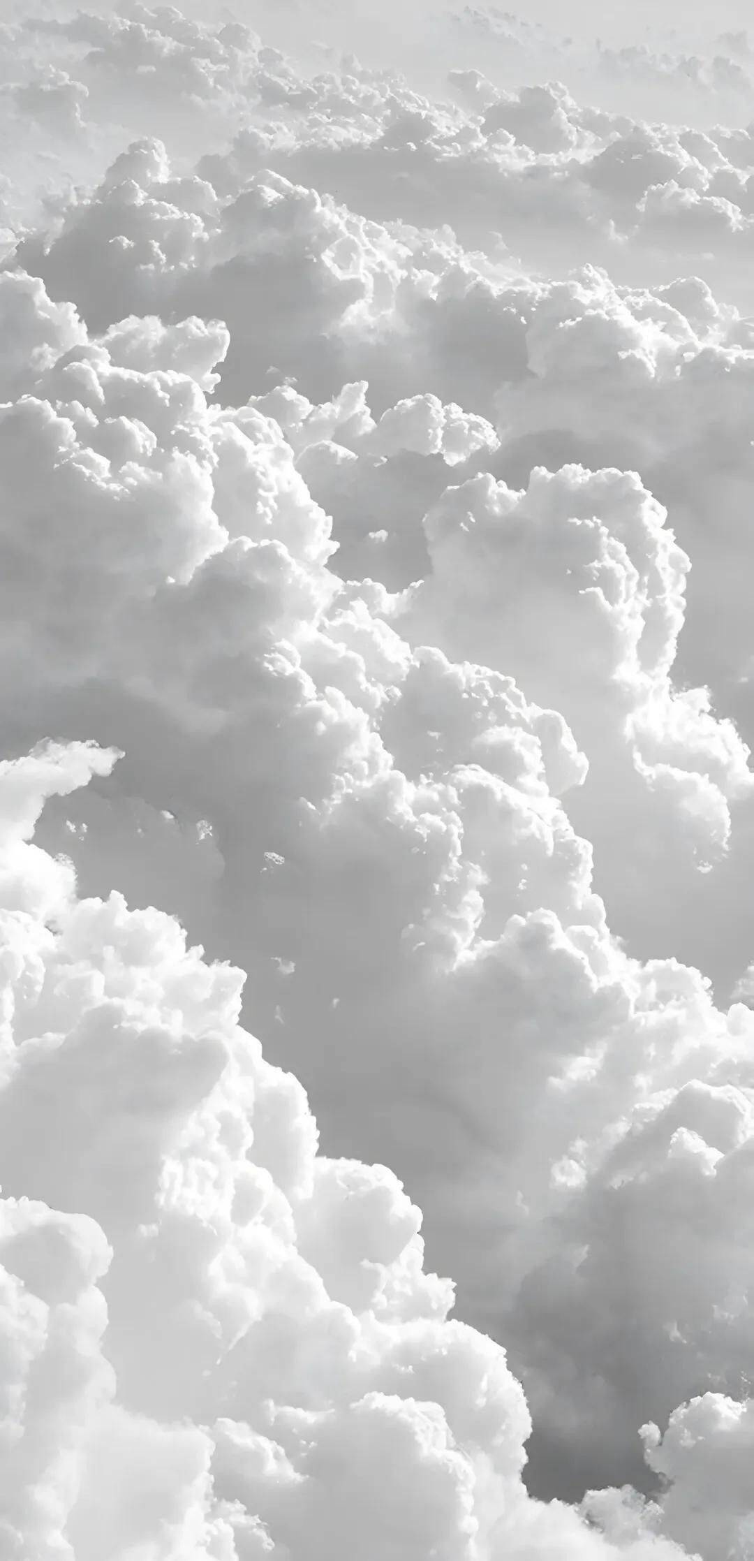 Papel de Parede Branco com Nuvens Fofas para Celular/iPhone 4K