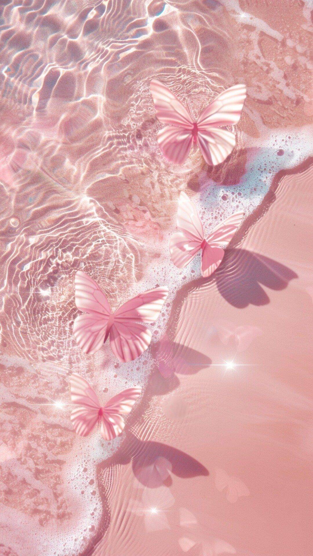 Fondo de Pantalla de Verano con Mariposas en la Playa para Móvil/iPhone 4K