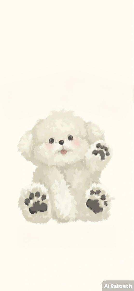 Fondo de Pantalla Blanco con Lindo Perro para Celular/iPhone 4K