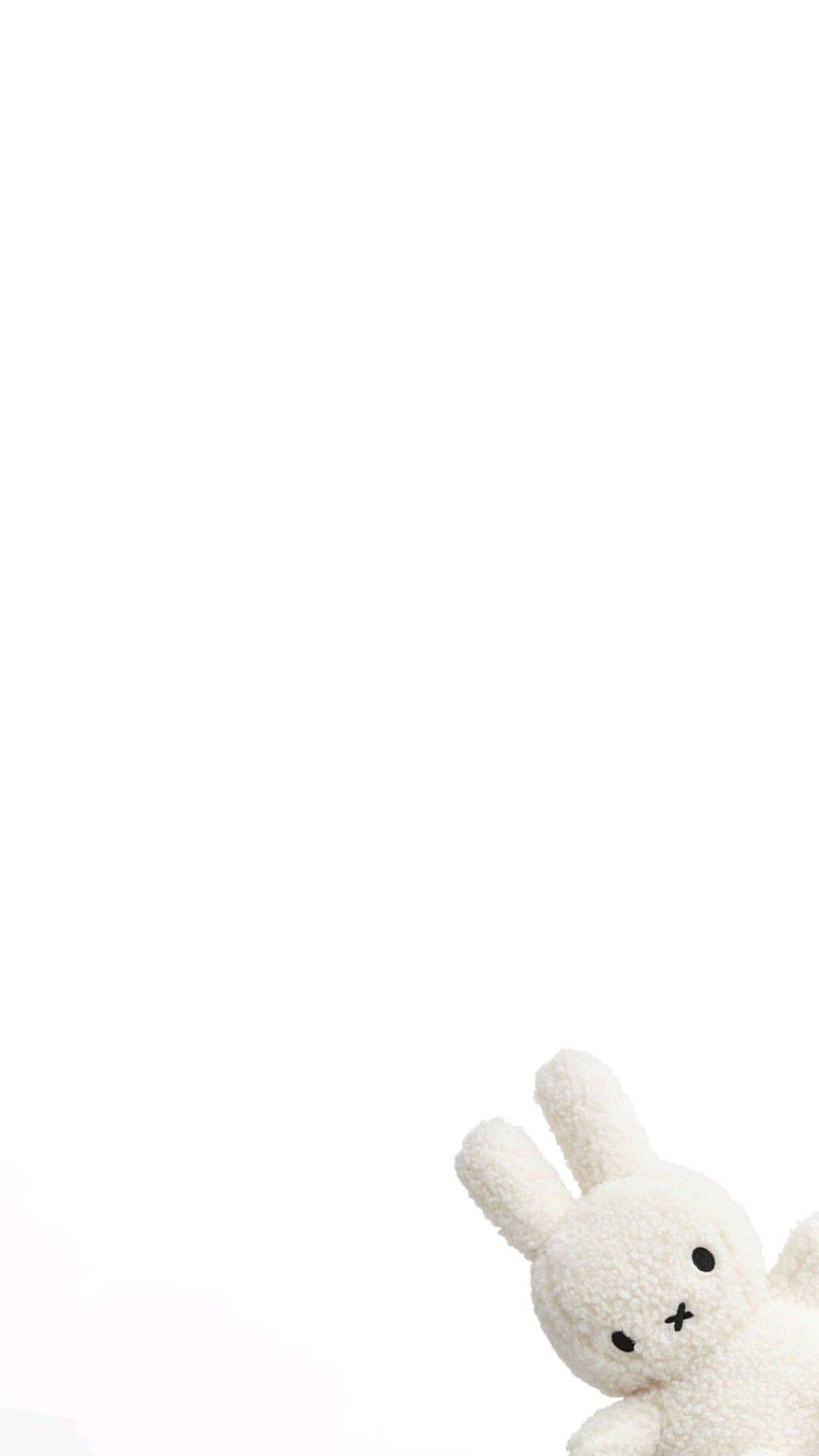 Papel de Parede Branco com Coelho Fofinho para Celular/iPhone 4K