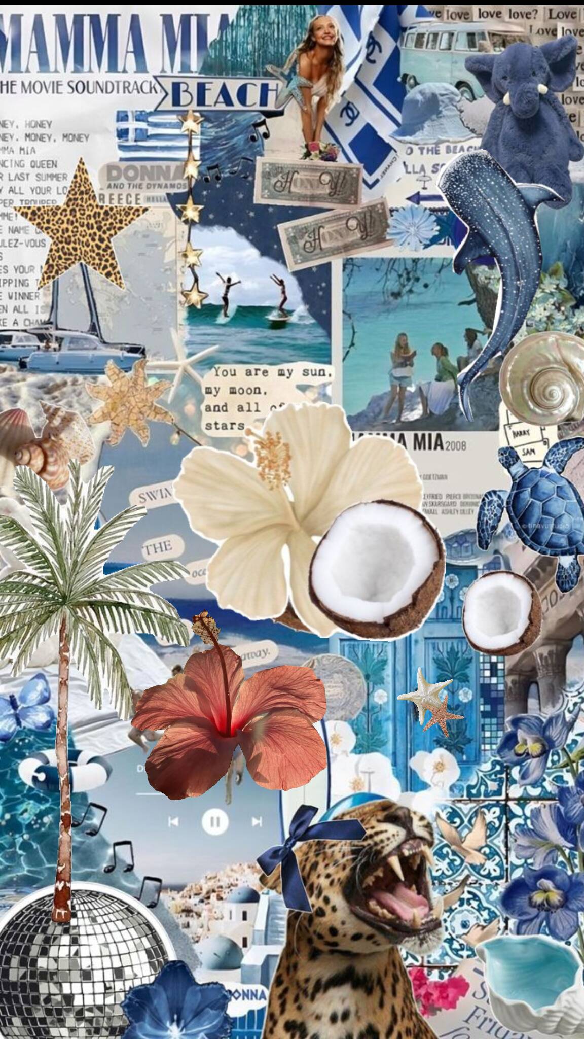Papel de Parede de Verão com Praia e Flores Tropicais para Celular/iPhone 4K