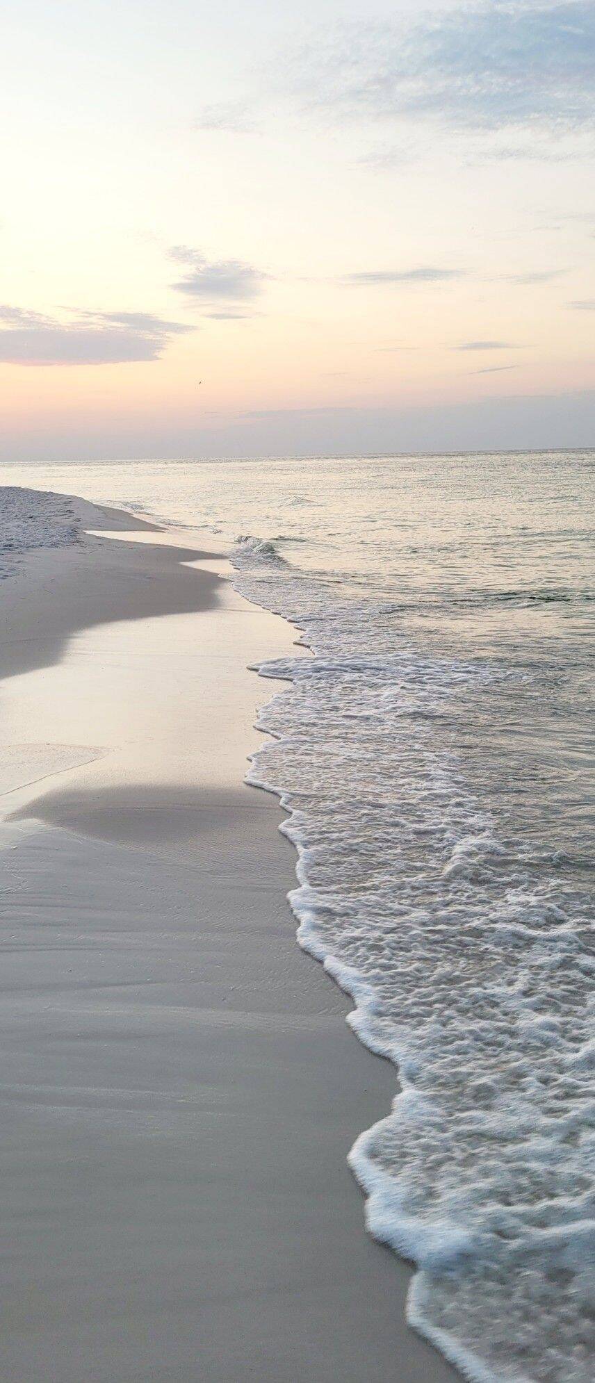 Papel de Parede Branco com Praia e Ondas para Celular/iPhone 4K