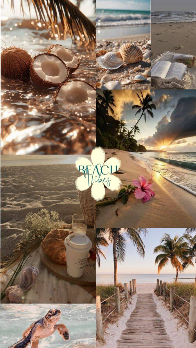 Papel de Parede de Verão com Praia e Conchas para Celular/iPhone 4K