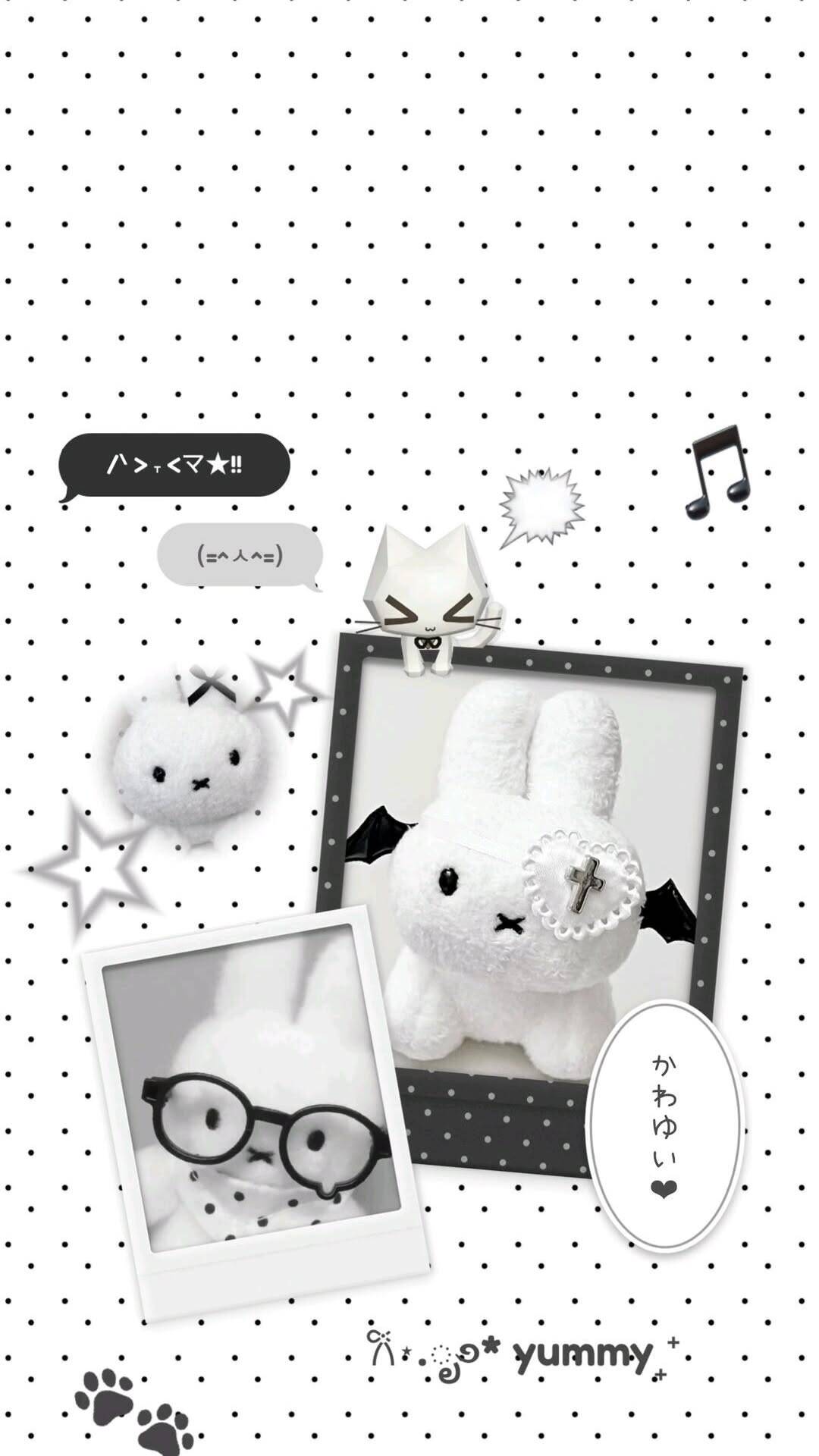 Papel de Parede Branco com Coelho Fofinho para Celular/iPhone 4K