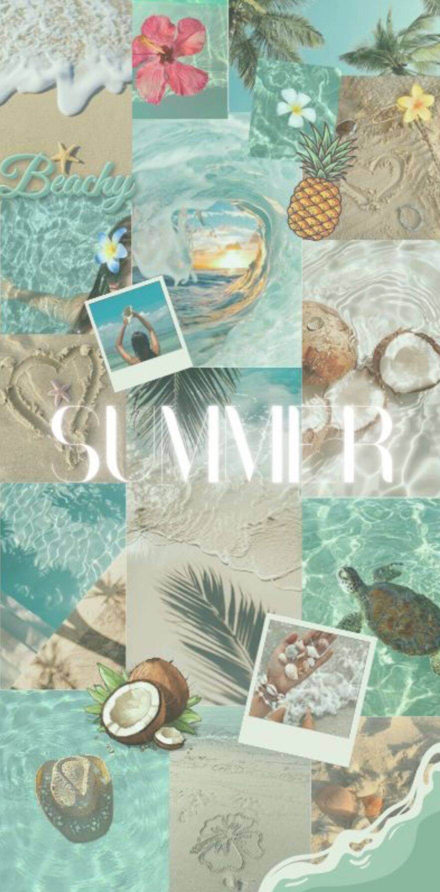 Papel de Parede de Verão com Praia, Frutas e Água para Celular/iPhone 4K