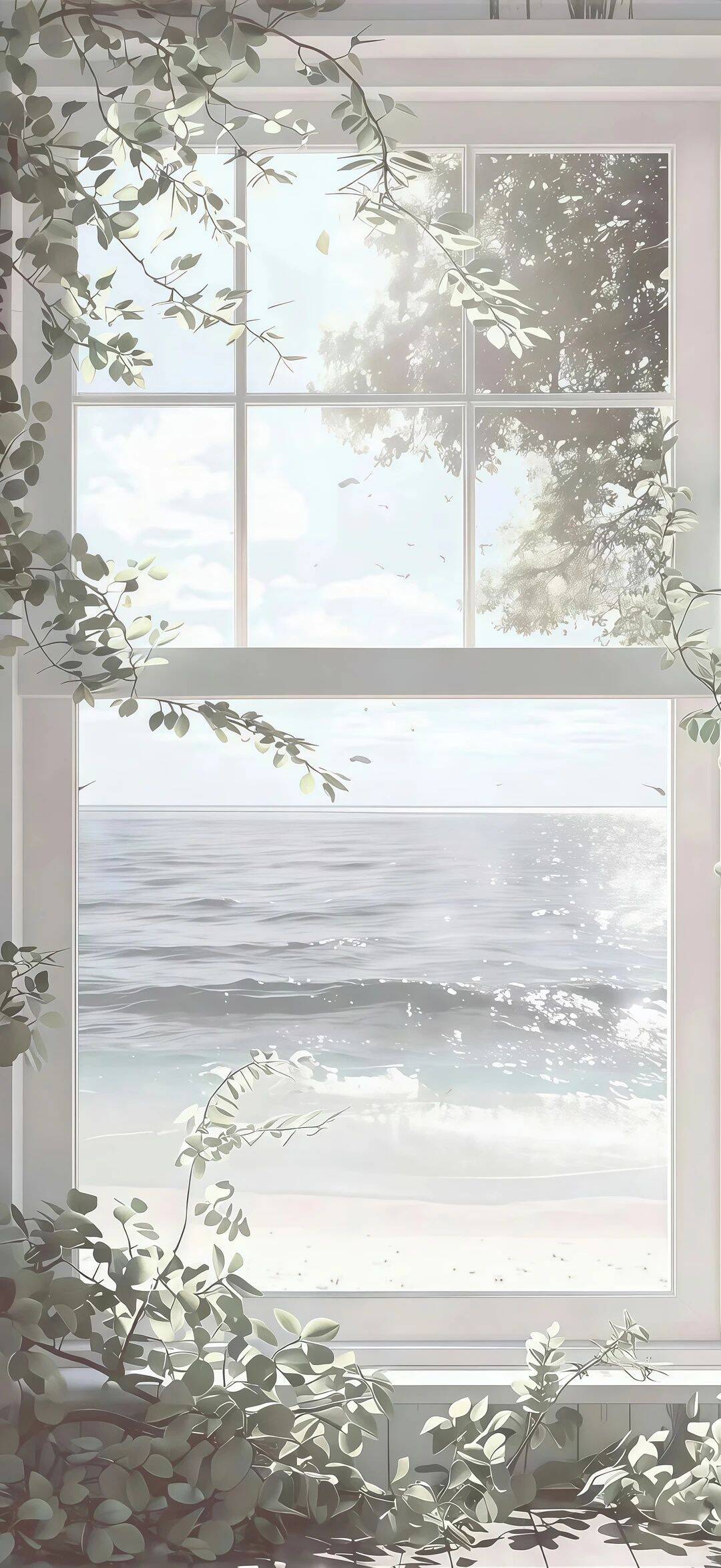 Papel de Parede Branco com Vista para o Mar para Celular/iPhone 4K