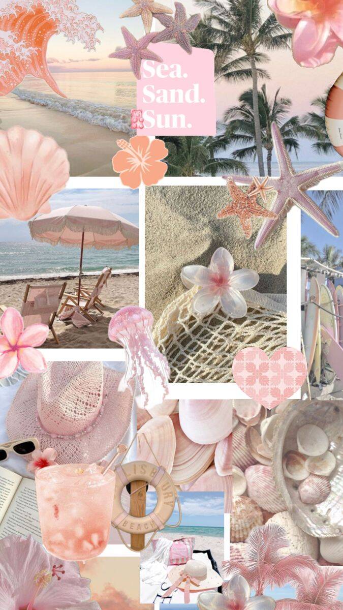 Papel de Parede de Verão com Mar, Areia e Conchas para Celular/iPhone 4K