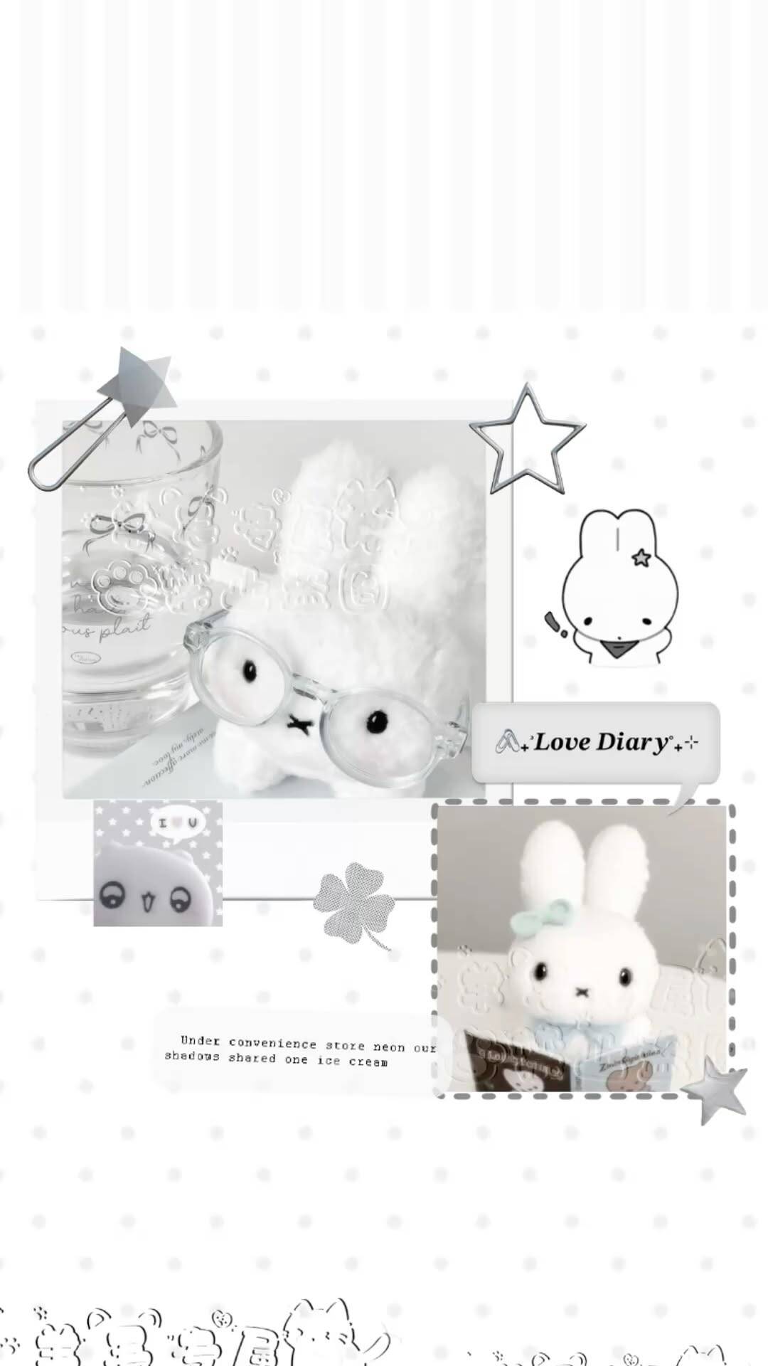 Papel de Parede Branco com Coelho Fofinho para Celular/iPhone 4K