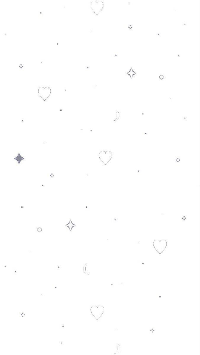 Papel de Parede Branco com Estrelas e Corações para Celular/iPhone 4K