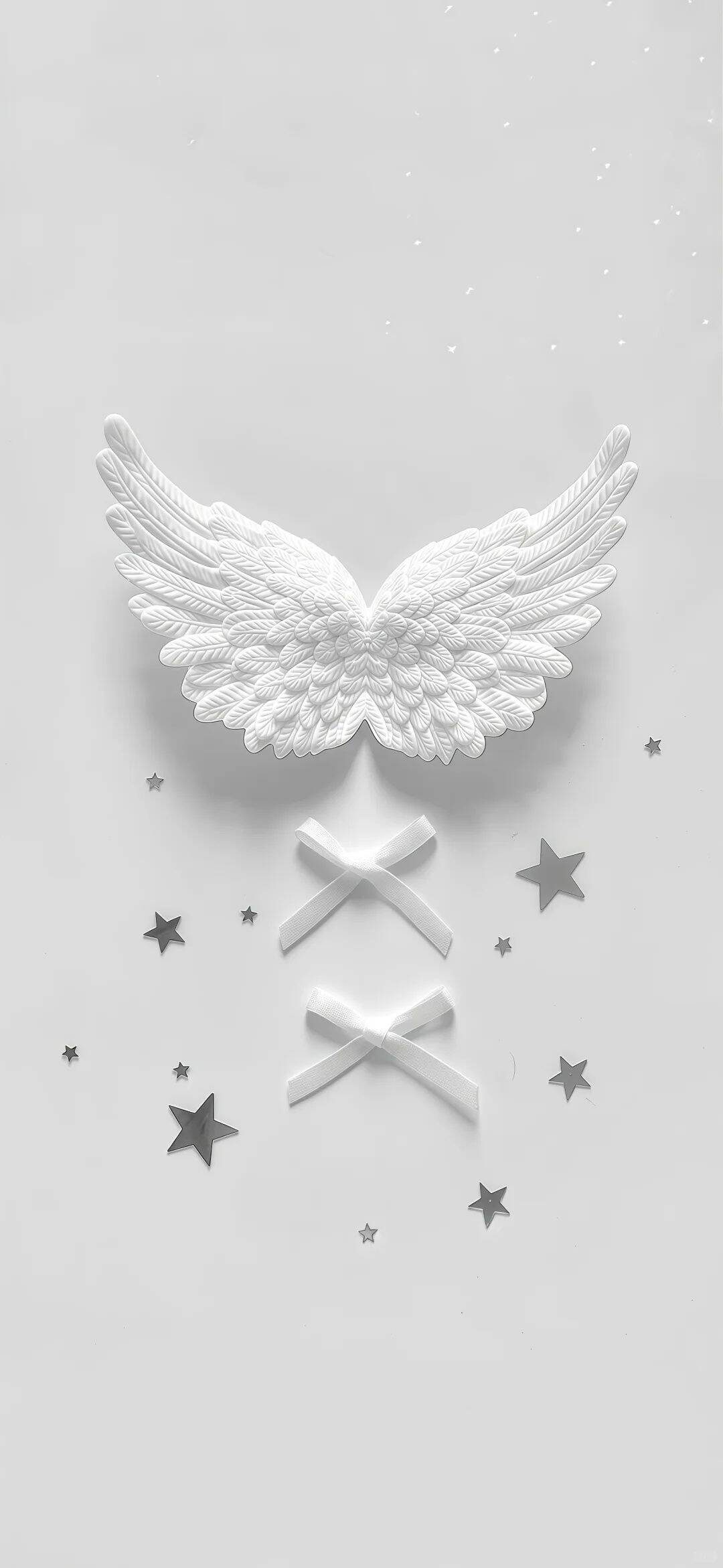 Papel de Parede Branco com Asas de Anjo para Celular/iPhone 4K