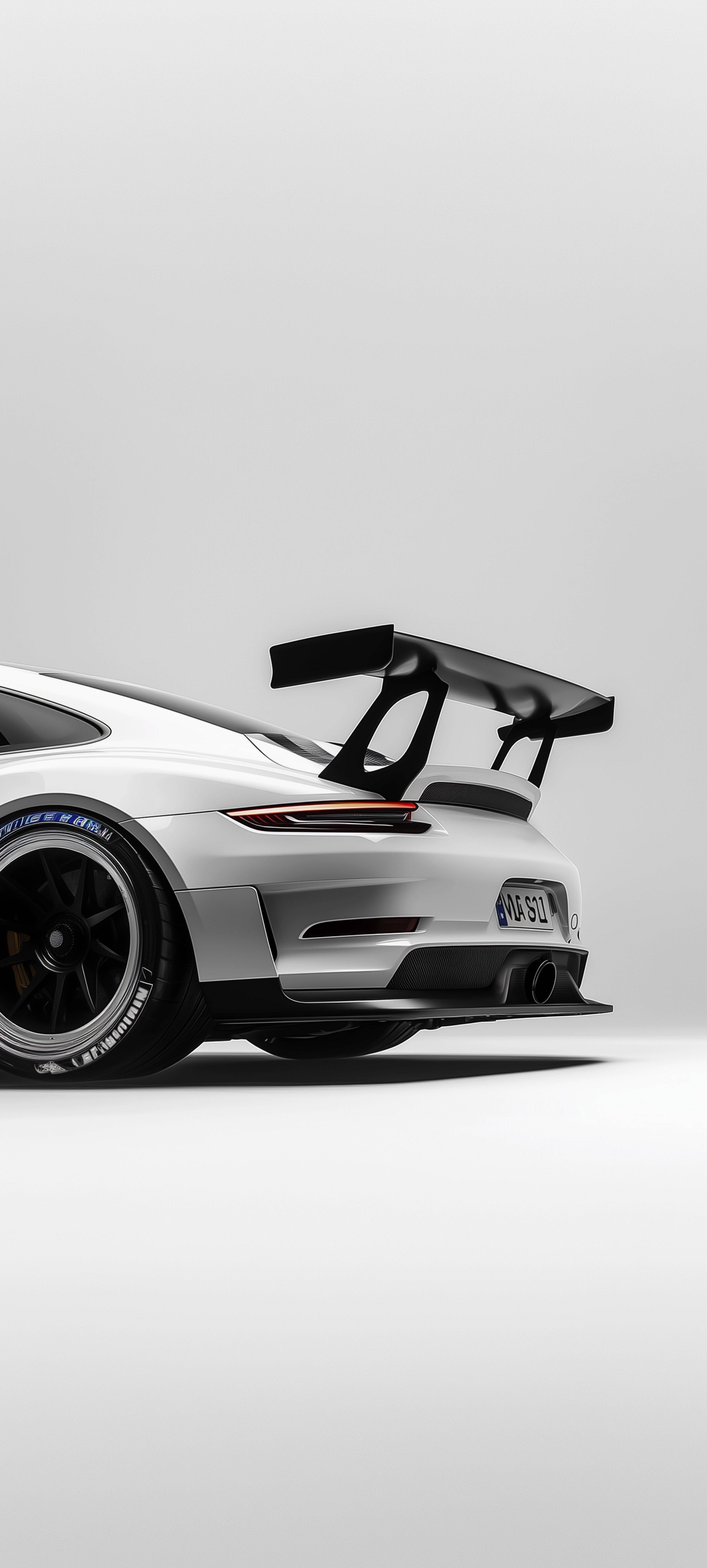 Papel de Parede Branco com Carro Esportivo para Celular/iPhone 4K