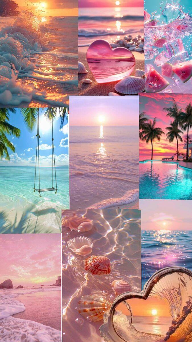 Papel de Parede de Verão com Cores Pastel e Praia para Celular/iPhone 4K