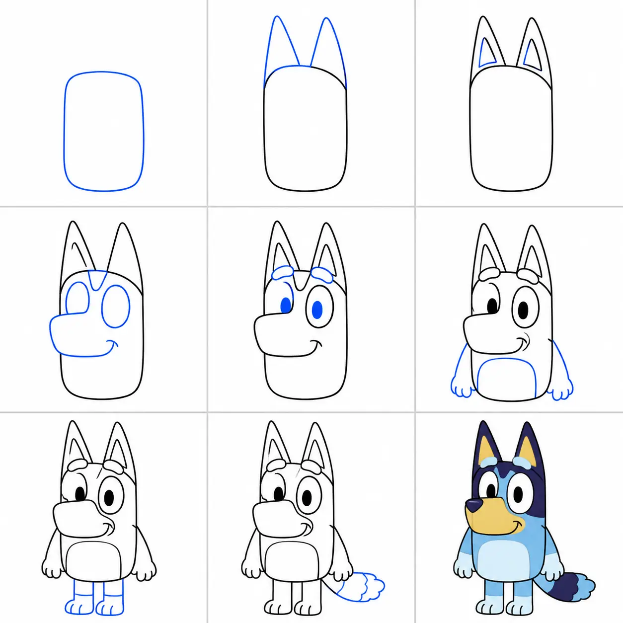 Como Desenhar a Bluey Passo a Passo