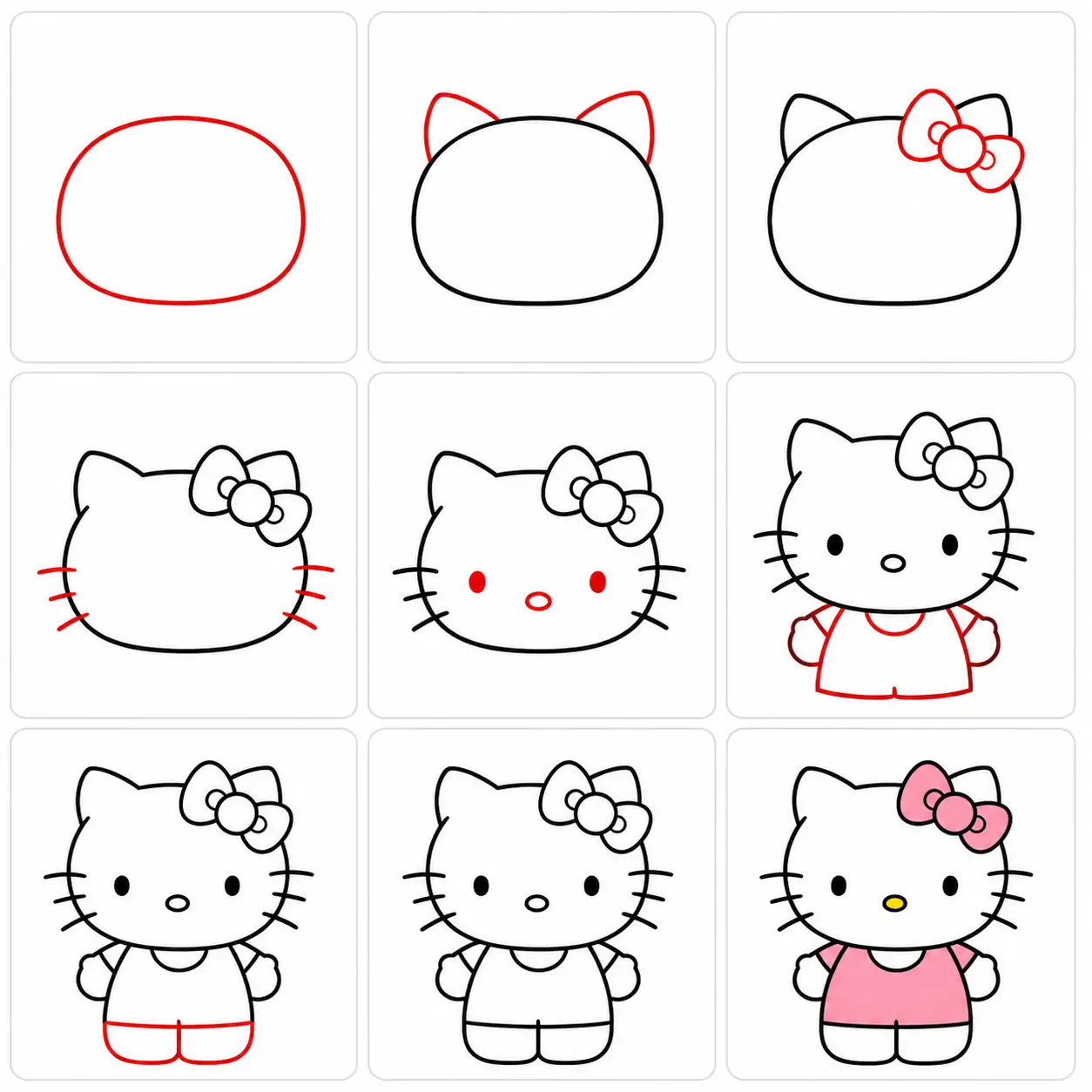 Como Desenhar a Hello Kitty Passo a Passo