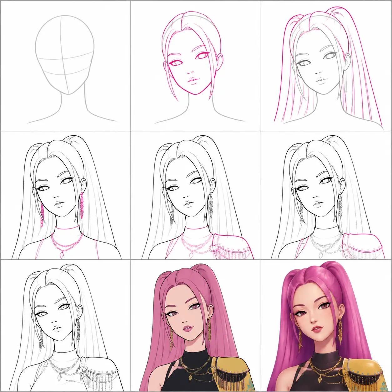 Como Desenhar a Mira do Kpop Demon Hunters Passo a Passo