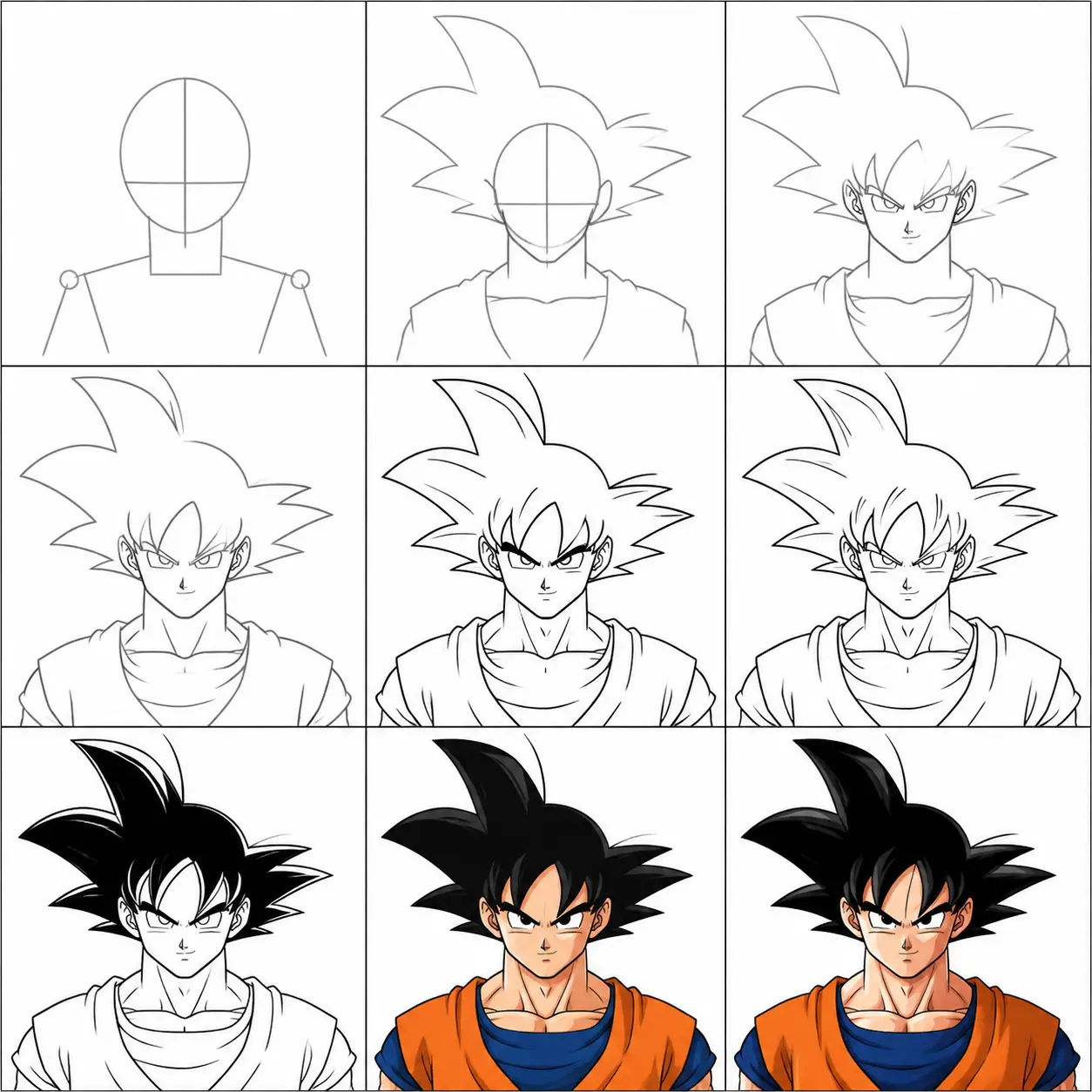 Como Desenhar o Goku Passo a Passo: Guia Completo para Colorir