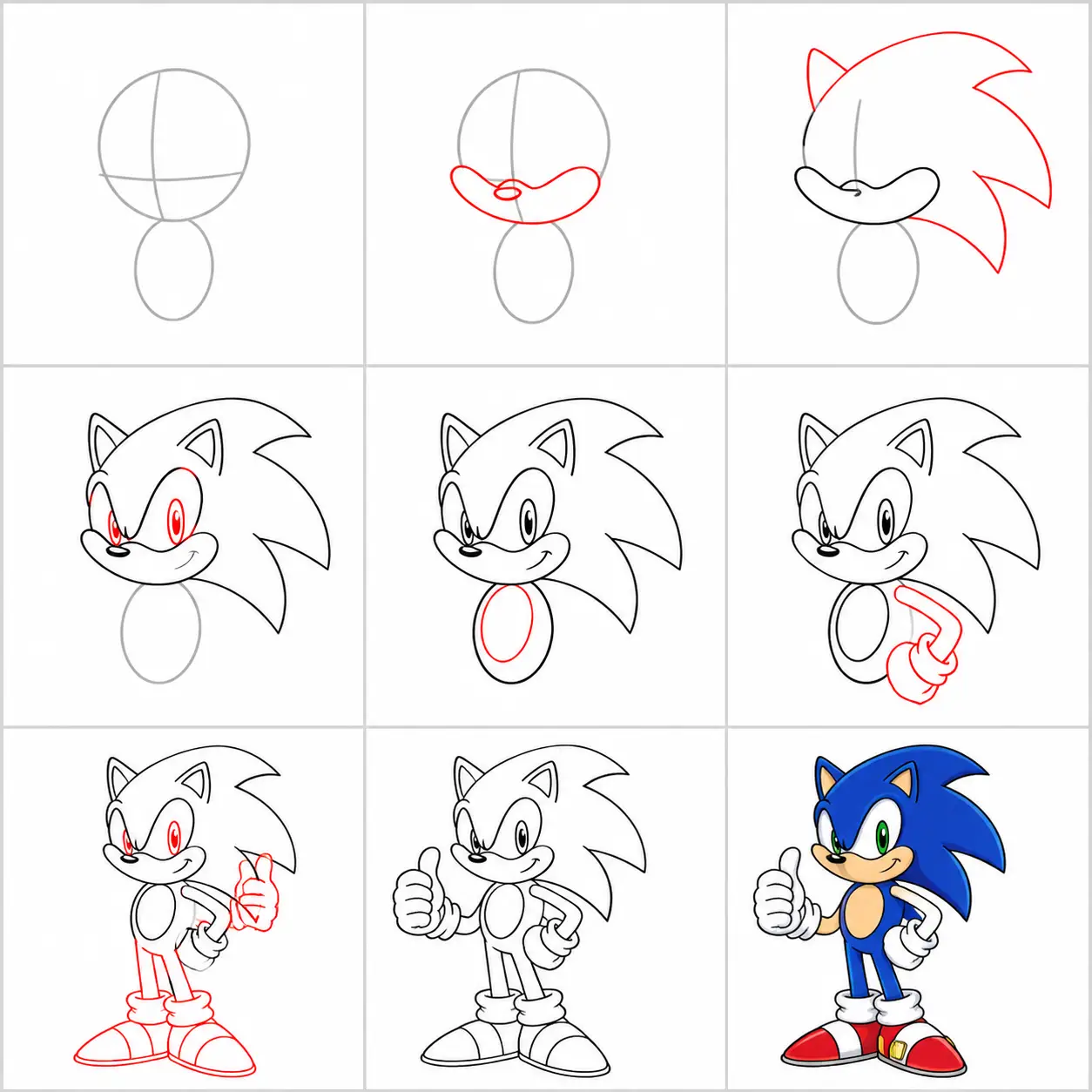 Como Desenhar o Sonic Passo a Passo