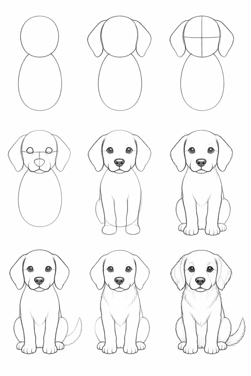 Como Desenhar um Cachorrinho Passo a Passo