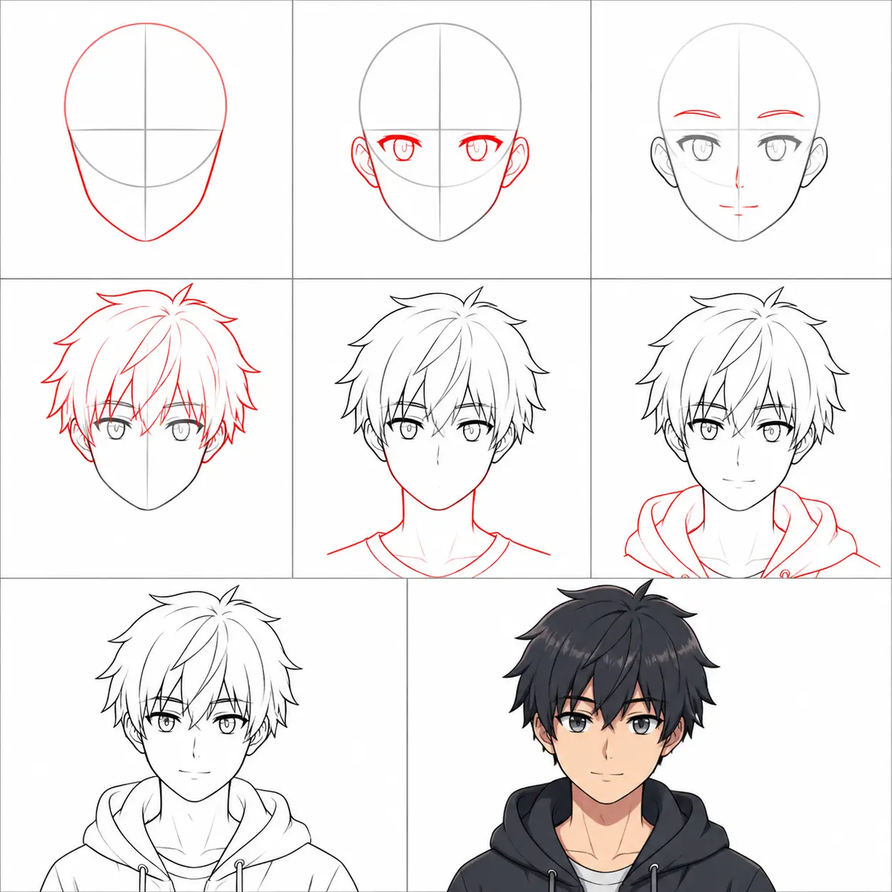 Como Desenhar um Garoto de Anime Passo a Passo