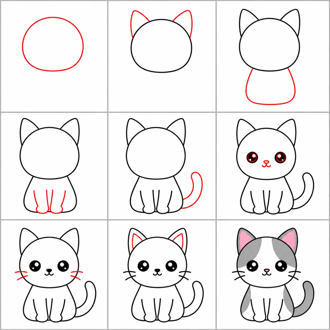 Como Desenhar um Gato Fofo Passo a Passo
