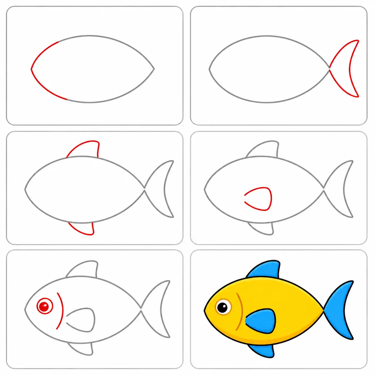 Como Desenhar um Peixe Passo a Passo