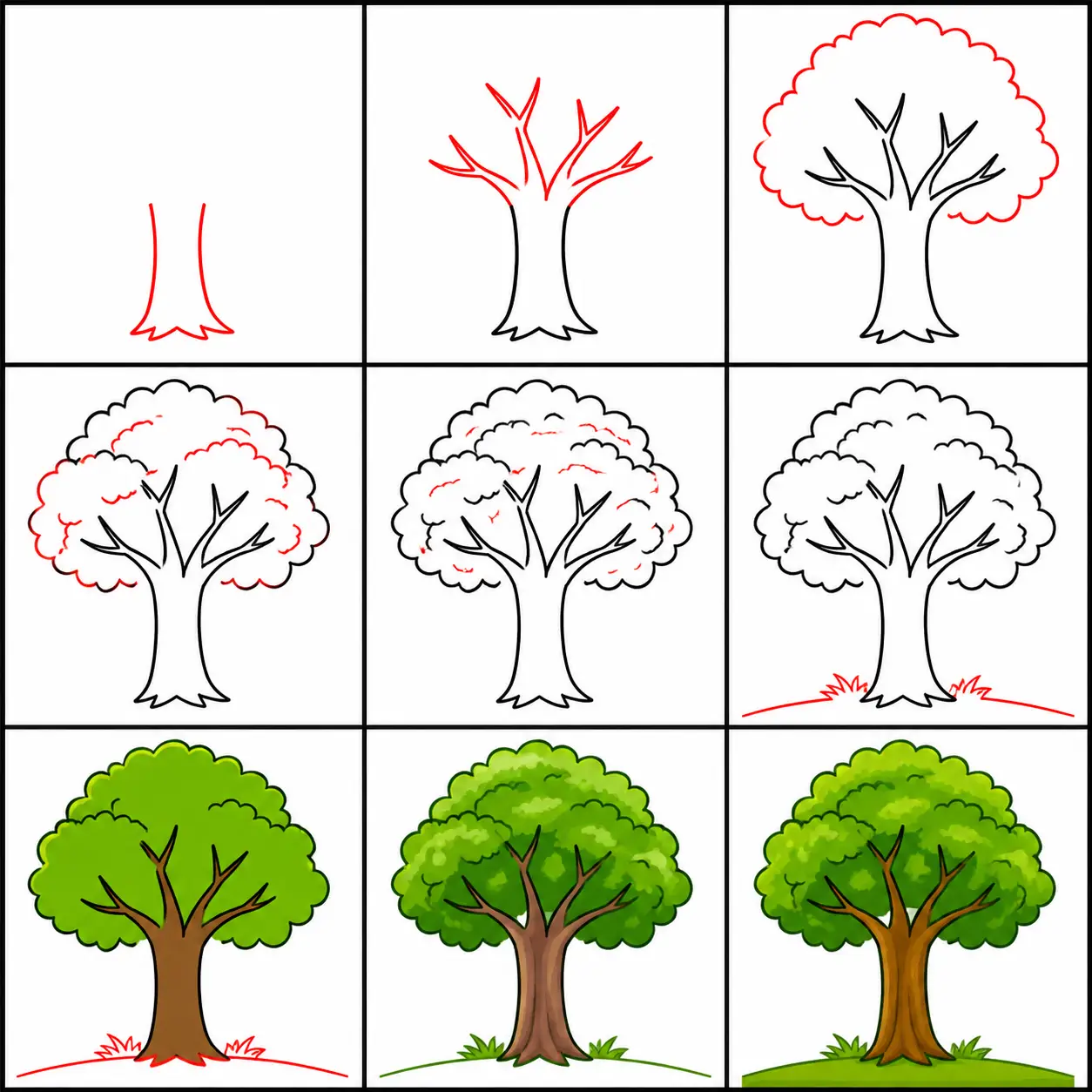 Como Desenhar uma Árvore Passo a Passo
