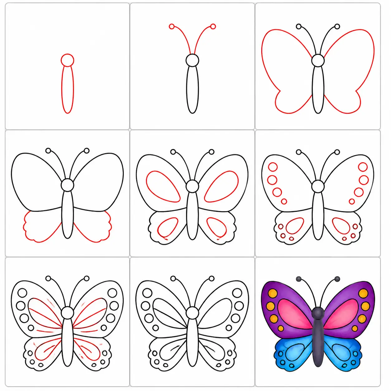 Como Desenhar uma Borboleta Passo a Passo