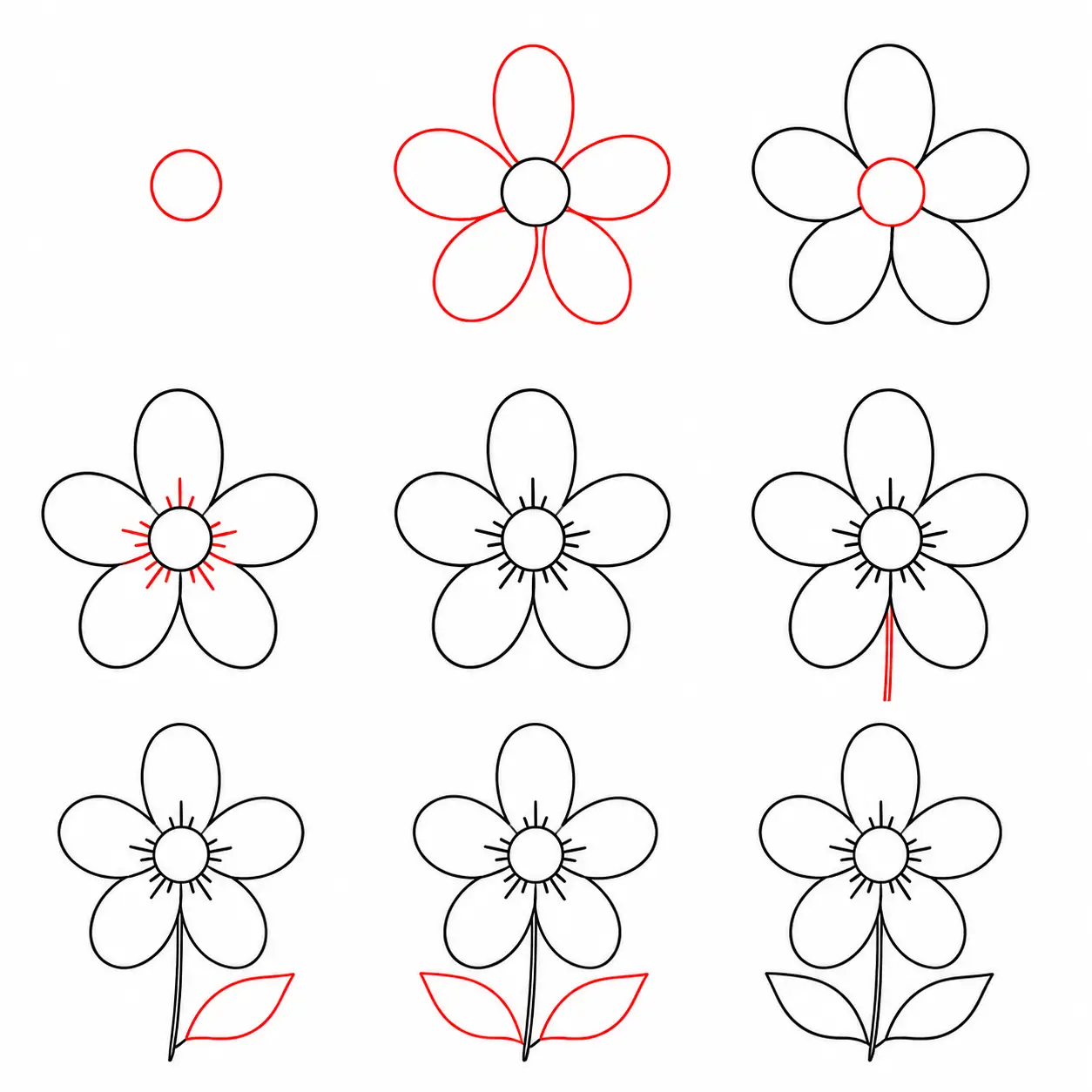 Como Desenhar uma Flor Passo a Passo