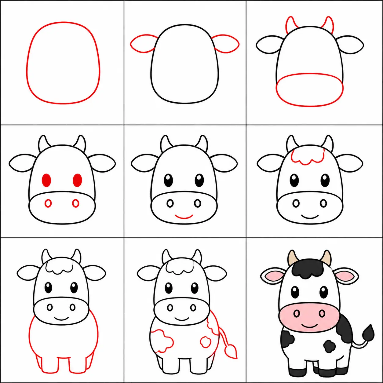 Como Desenhar uma Vaca Passo a Passo