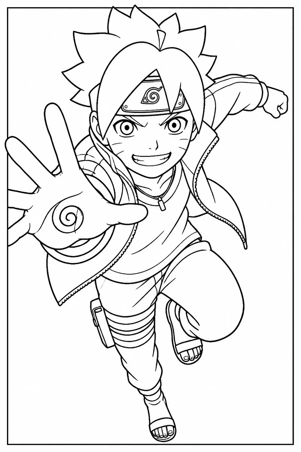 Desenho de Boruto Uzumaki do Naruto para Colorir
