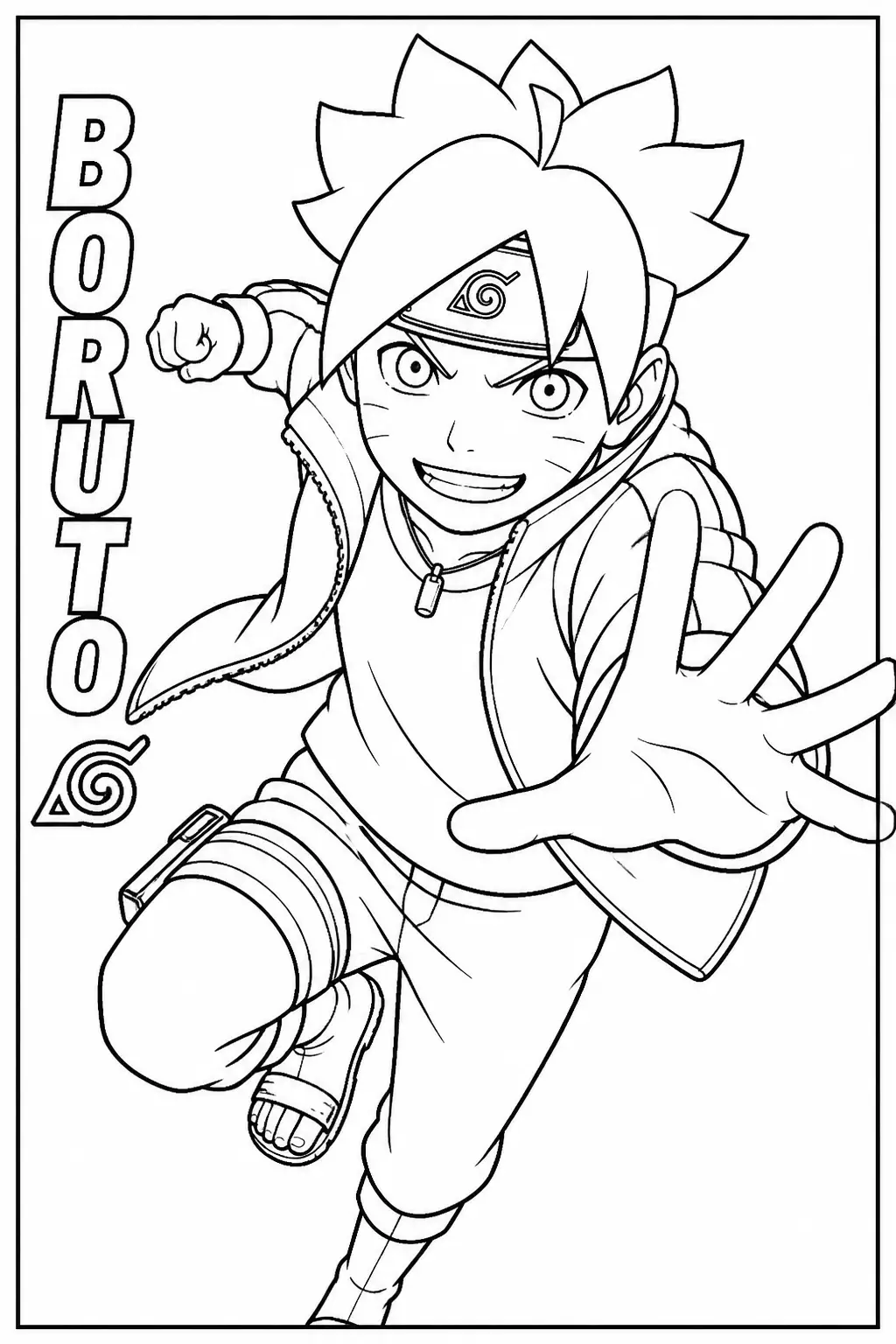 Desenho de Boruto Uzumaki do Naruto para Colorir