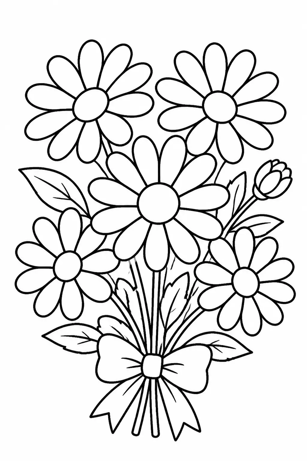Desenho de Buquê de Margaridas para Colorir