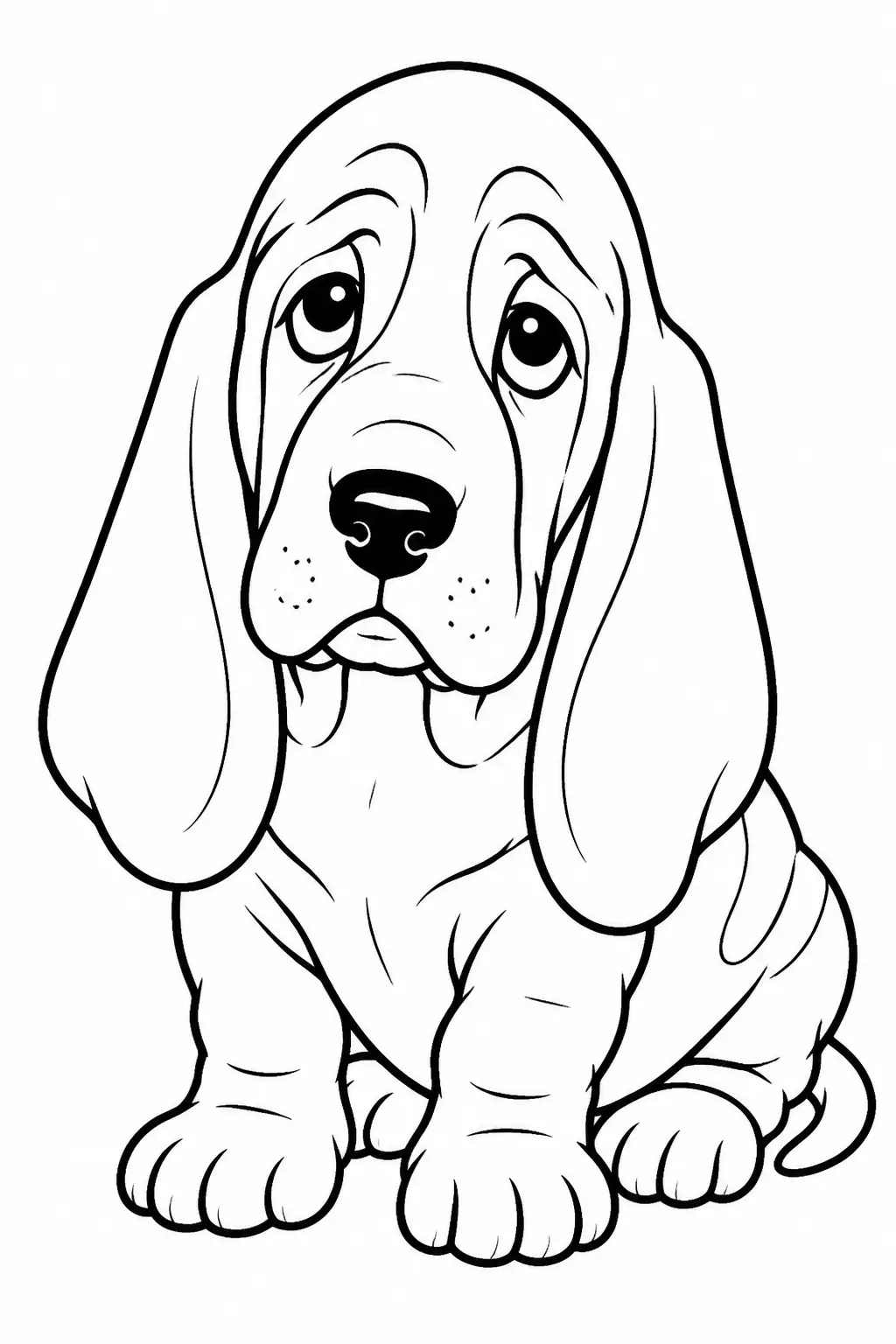 Desenho de Cachorro Basset Hound para Colorir