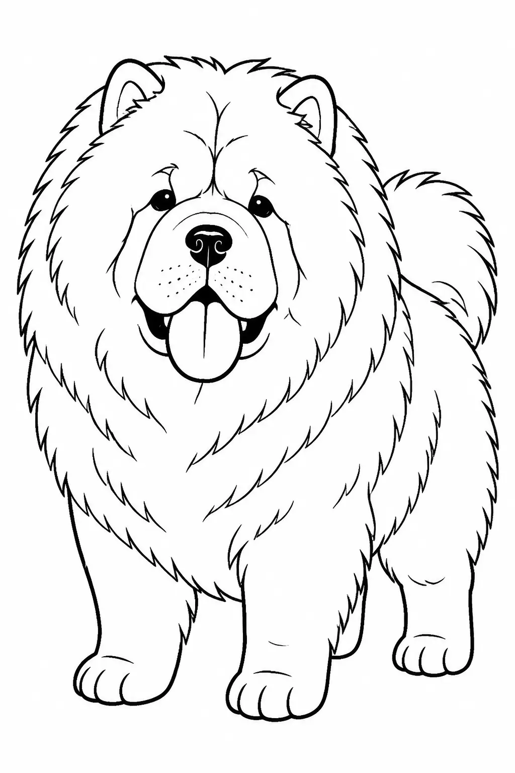 Desenho de Cachorro Chow Chow para Colorir