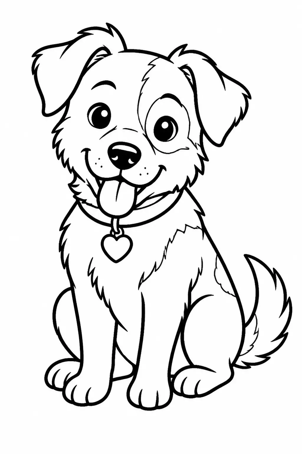 Desenho de Cachorro Fofo para Colorir