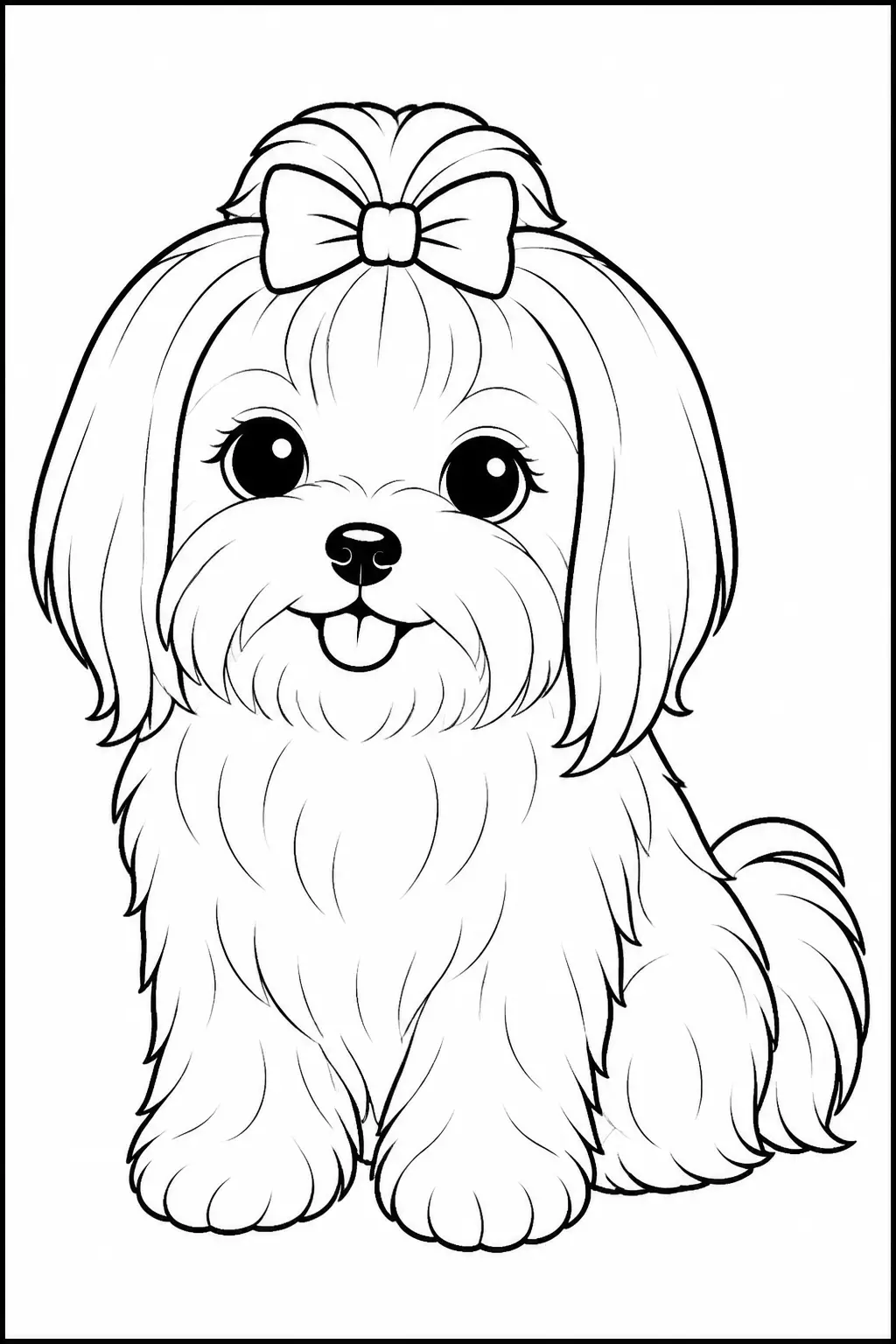 Desenho de Cachorro Maltês para Colorir