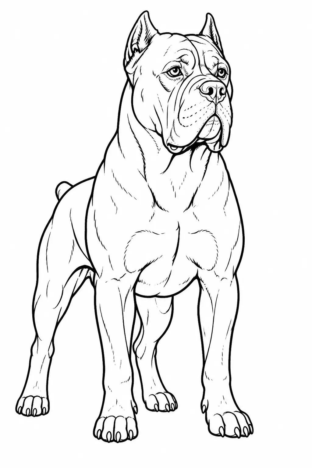 Desenho de Cachorro Pit Bull para Colorir