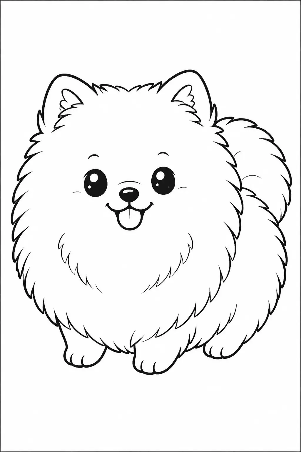 Desenho de Cachorro Pomerânia para Colorir
