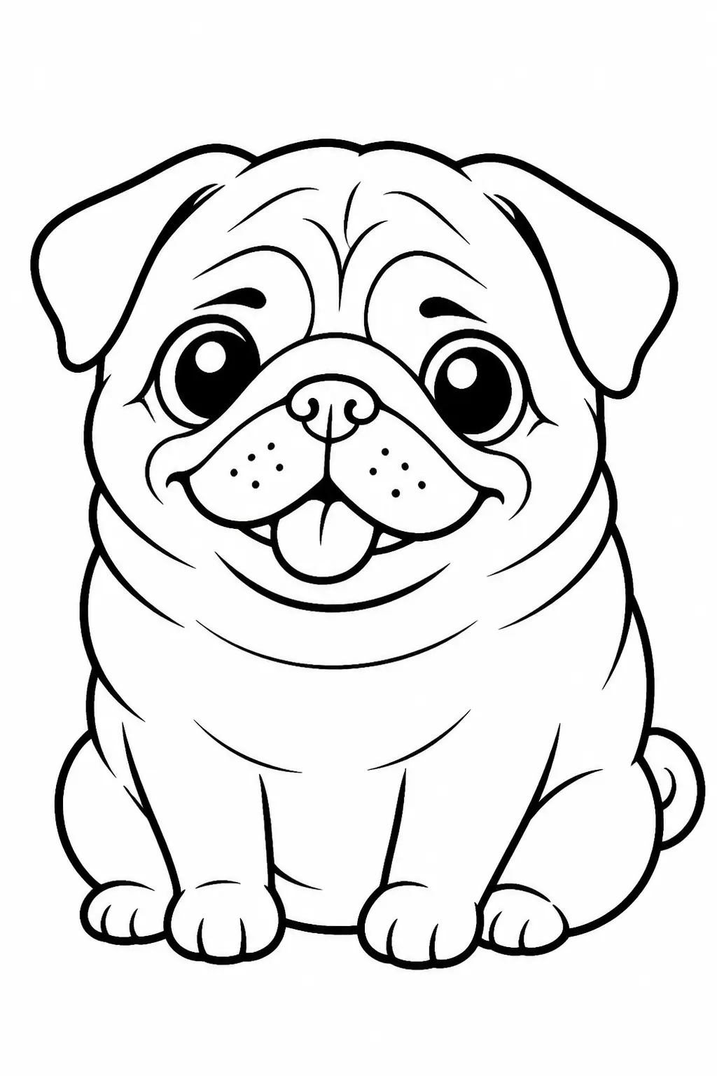 Desenho de Cachorro Pug para Colorir