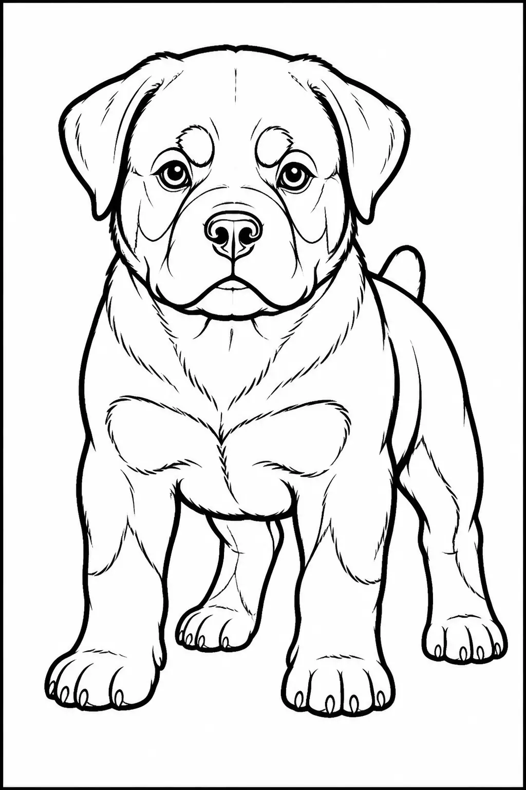 Desenho de Cachorro Rottweiler para Colorir