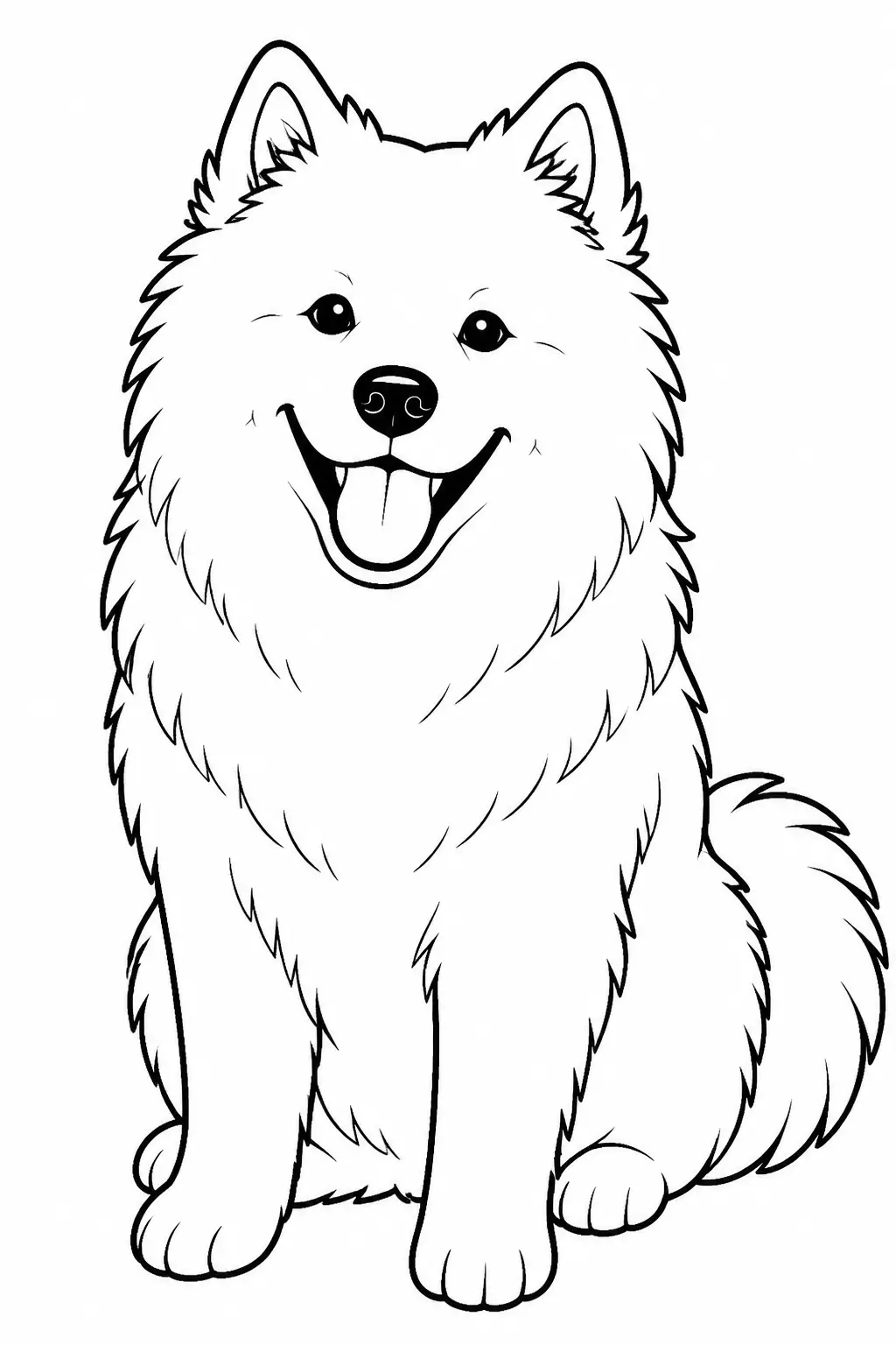 Desenho de Cachorro Samoieda para Colorir
