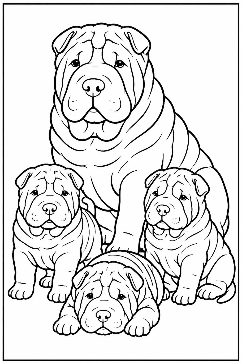 Desenho de Cachorro Shar Pei para Colorir