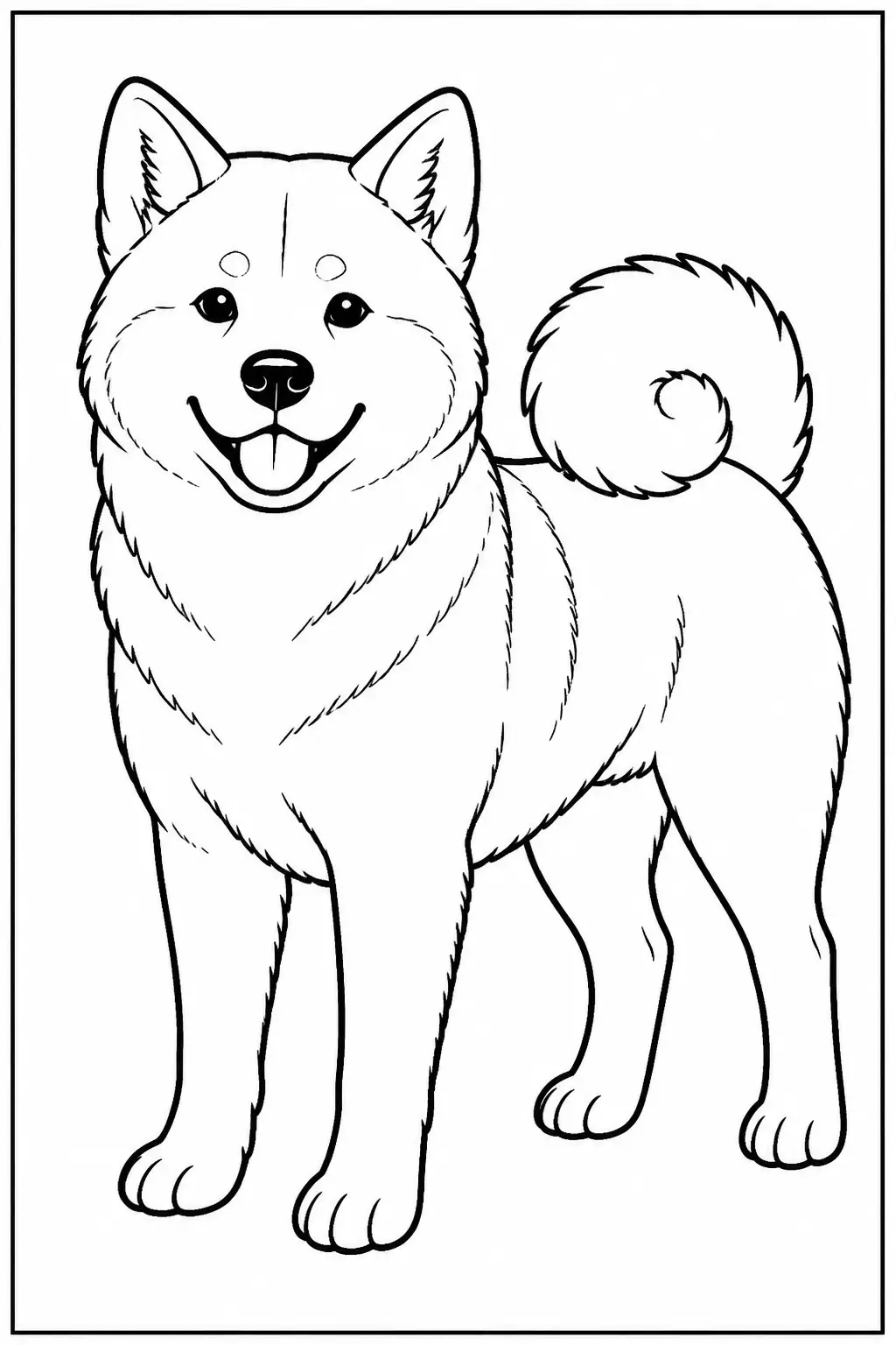 Desenho de Cachorro Shiba Inu para Colorir