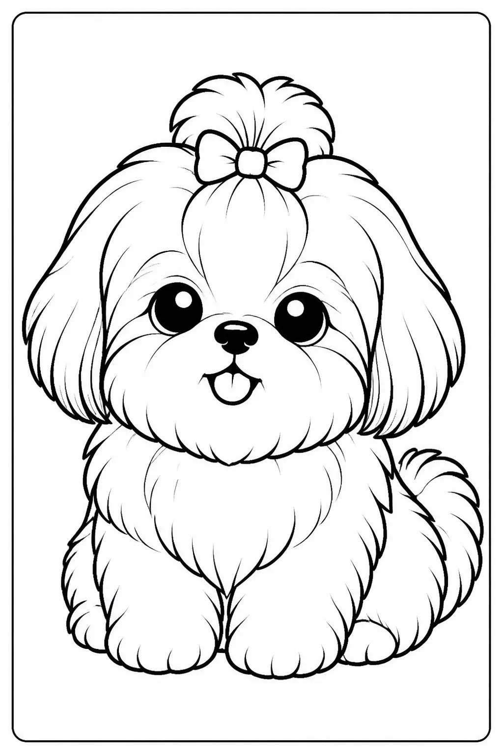 Desenho de Cachorro Shih Tzu para Colorir