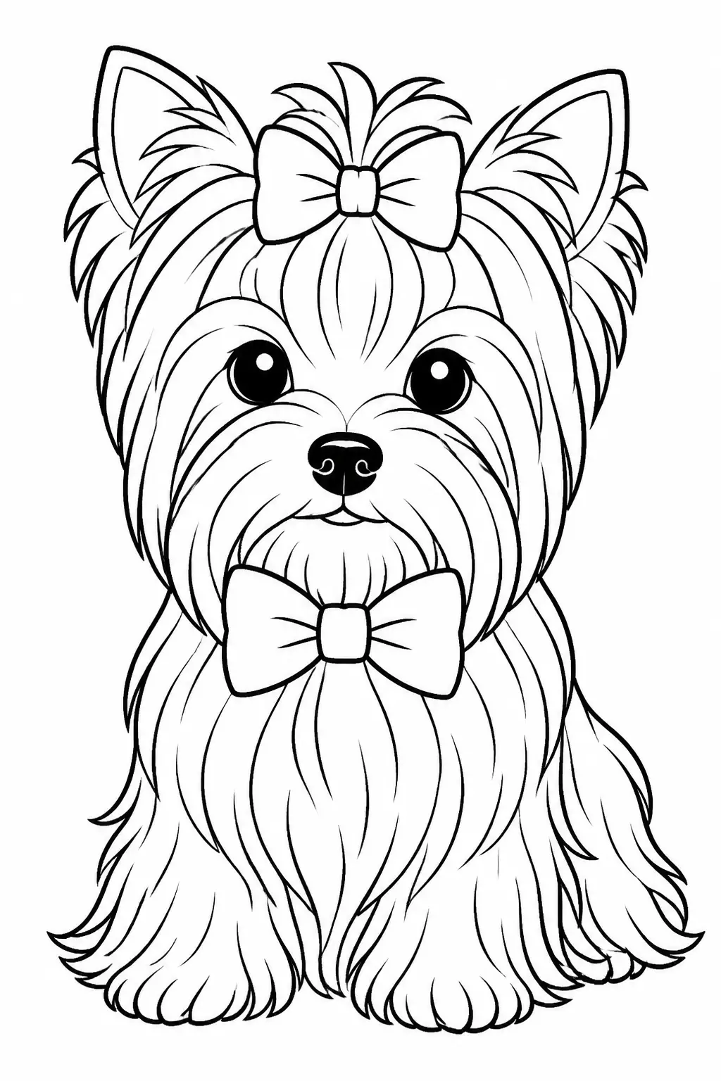 Desenho de Cachorro Yorkshire para Colorir