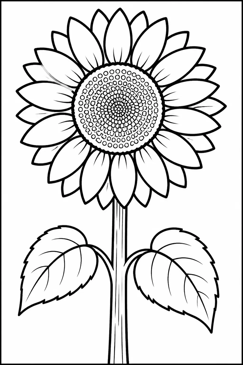 Desenho de Girassol Radiante para Colorir