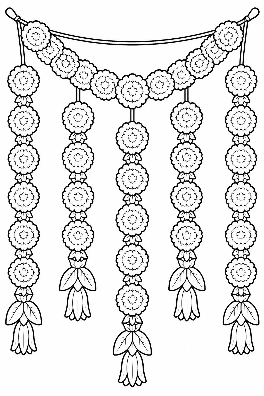 Desenho de Guirlanda de Flores para Colorir