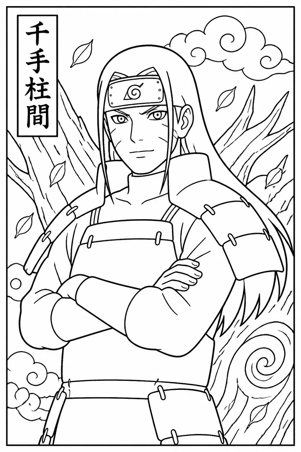 Desenho de Hashirama Senju do Naruto para Colorir